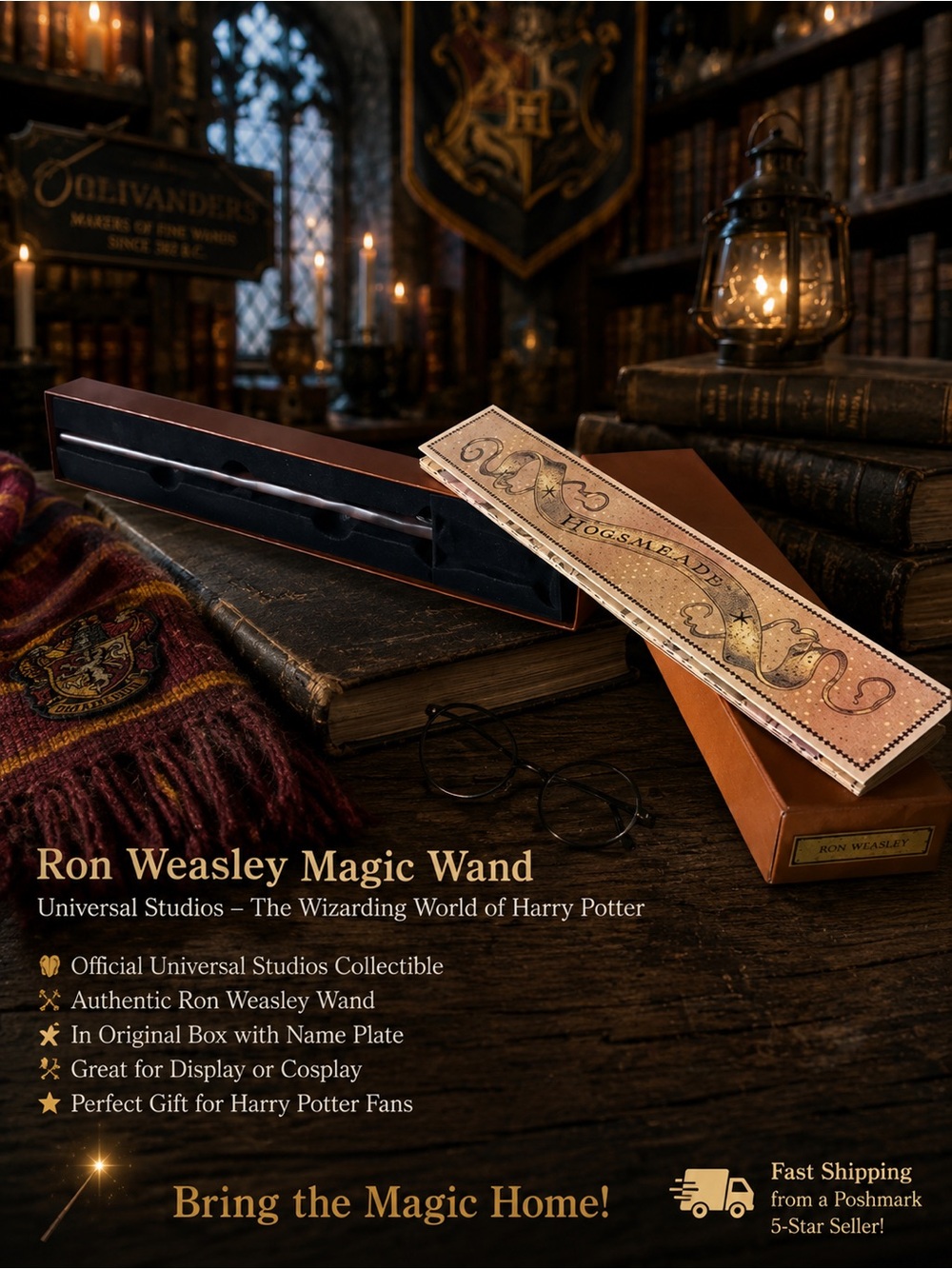 Harry Potter Ron Weasley Magic Wand NIB